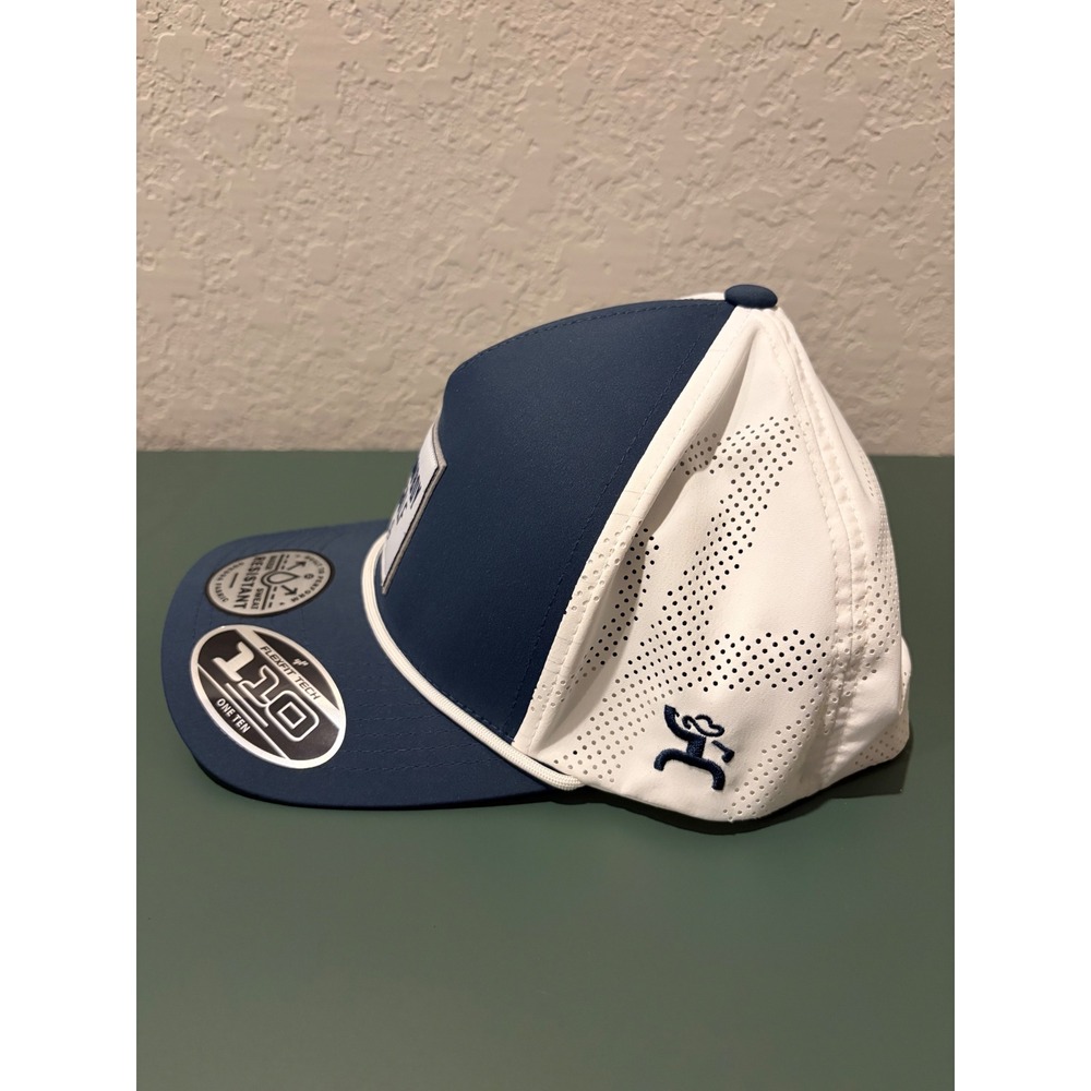 Hooey Cowboy Golf Navy White Snapback Hat Odessa Fabric Flexfit 110 2530T-NVWH - Picture 4 of 6